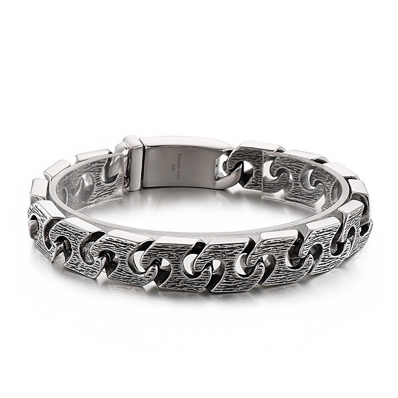 Bracciale In Titanio Vintage Geometrico Chic Per Uomo Bracciale In Titanio Vintage Geometrico Chic Per Uomo