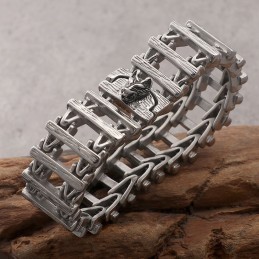 Bracciale In Titanio Con Testa Di Drago In Stile Chic Per Uomo