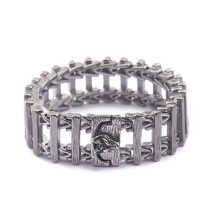Bracciale In Titanio Con Testa Di Drago In Stile Chic Per Uomo Bracciale In Titanio Con Testa Di Drago In Stile Chic Per Uomo