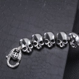 Bracciale Da Uomo In Titanio Con Teschio E Ossa Incrociate, Alla Moda E Alla Moda
