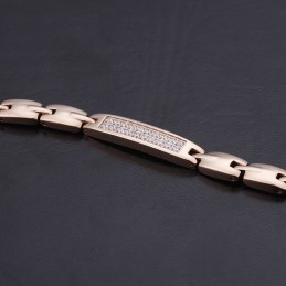 Bracciale In Titanio Con Pietra Di Germanio E Diamanti Per Coppie