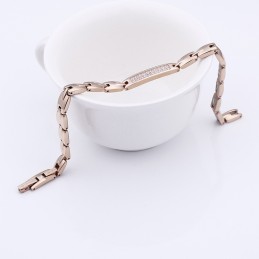 Bracciale In Titanio Con Pietra Di Germanio E Diamanti Per Coppie