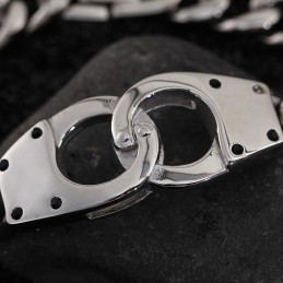 Braccialetto Geometrico Intrecciato In Titanio Con Manette Alla Moda Per Uomo