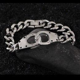 Braccialetto Geometrico Intrecciato In Titanio Con Manette Alla Moda Per Uomo