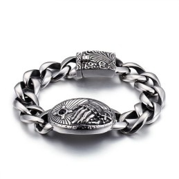 Bracciale Curvo In Titanio Con Croce Alla Moda E Zirconi Per Uomo