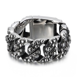 Bracciale In Titanio Con Teschio Chic Esagerato Per Uomo
