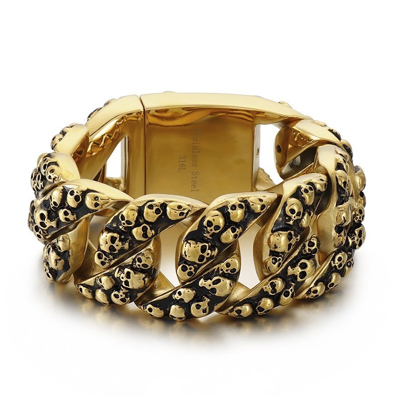 Bracciale In Titanio Con Teschio Chic Esagerato Per Uomo Bracciale In Titanio Con Teschio Chic Esagerato Per Uomo