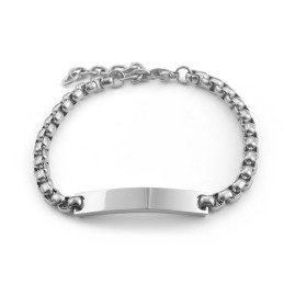 Bracciale In Titanio Per Coppie Con Motivo Quadrato Curvo In Stile Chic