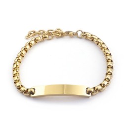 Bracciale In Titanio Per Coppie Con Motivo Quadrato Curvo In Stile Chic