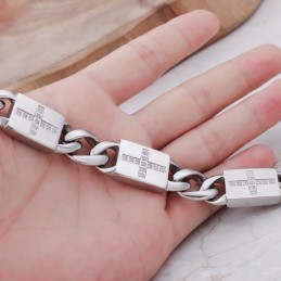 Braccialetti In Titanio Con Croce In Stile Rock Hip-Hop Con Diamanti