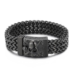 Bracciale In Titanio Con Teschio Hip-Hop Per Uomo