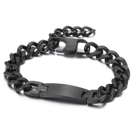 Bracciale In Titanio Con Catena A Coda Di Cavallo Di Marca Fashion Bent Per Uomo