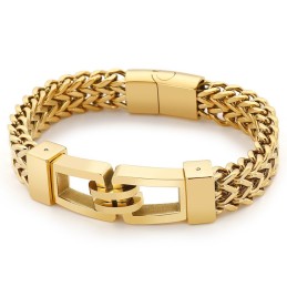 Bracciale In Titanio Da Uomo, Stile Rock And Roll Hip-Hop, Con Trazione A Mano, 21,5 Cm