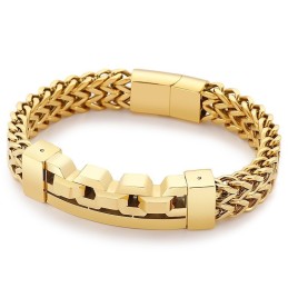 Bracciale In Titanio Cavo Quadrato Alla Moda Per Uomo