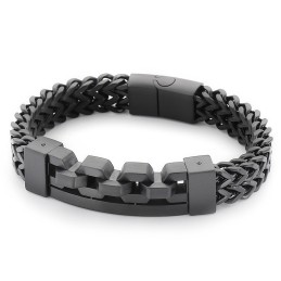 Bracciale In Titanio Cavo Quadrato Alla Moda Per Uomo
