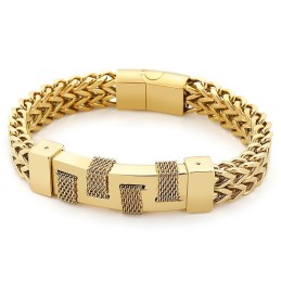 Bracciale In Titanio Intrecciato Con Marchio Curvo Fashion Street Per Uomo