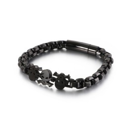 Bracciale Da Uomo In Titanio Con Teschio Hip-Hop, Stile Street Fashion