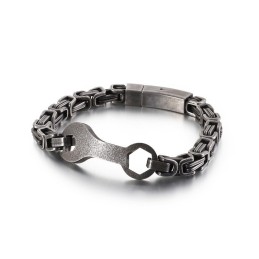Bracciale Da Uomo In Titanio Con Catena A Forma Di Chiave Inglese E Imperatore