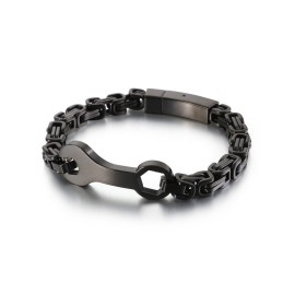 Bracciale Da Uomo In Titanio Con Catena A Forma Di Chiave Inglese E Imperatore
