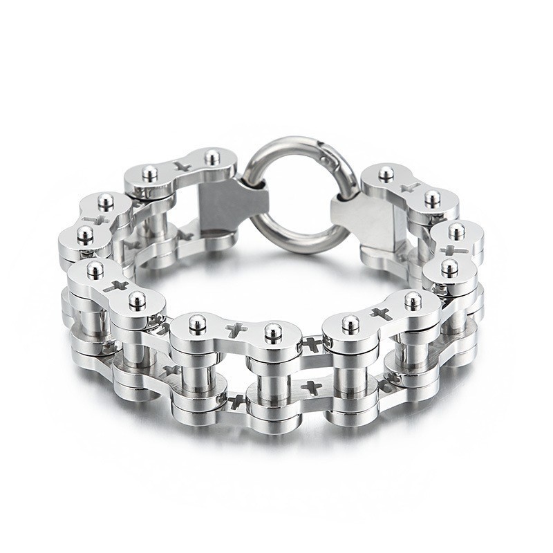 Bracciale Da Uomo In Titanio Con Croce Cava, Stile Rock Hip-Hop, Per Bicicletta Bracciale Da Uomo In Titanio Con Croce Cava, Stile Rock Hip-Hop, Per Bicicletta