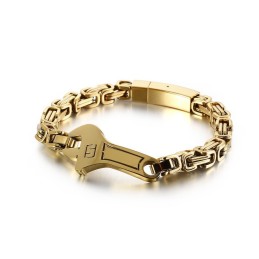 Bracciale Da Uomo In Titanio Con Piastra Curva E Chiusura A Chiave Inglese