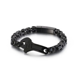 Bracciale Da Uomo In Titanio Con Piastra Curva E Chiusura A Chiave Inglese