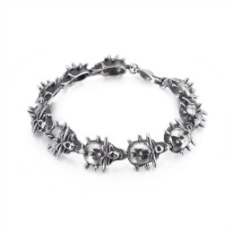 Bracciale Da Uomo In Titanio Con Teschio Circolare Chic Esagerato