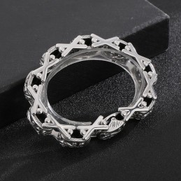 Bracciale In Titanio Cavo A Forma Di X Con Motivo Floreale Per Uomo