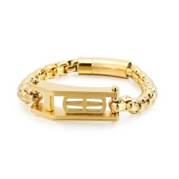 Bracciale Da Uomo In Titanio Con Croce Quadrata Cava E Rock Hip-Hop