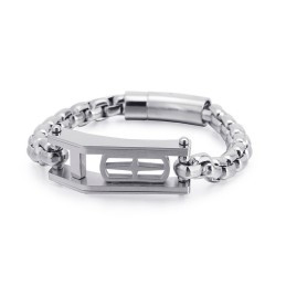 Bracciale Da Uomo In Titanio Con Croce Quadrata Cava E Rock Hip-Hop