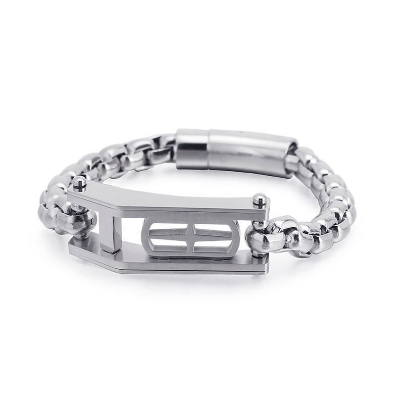 Bracciale Da Uomo In Titanio Con Croce Quadrata Cava E Rock Hip-Hop Bracciale Da Uomo In Titanio Con Croce Quadrata Cava E Rock Hip-Hop