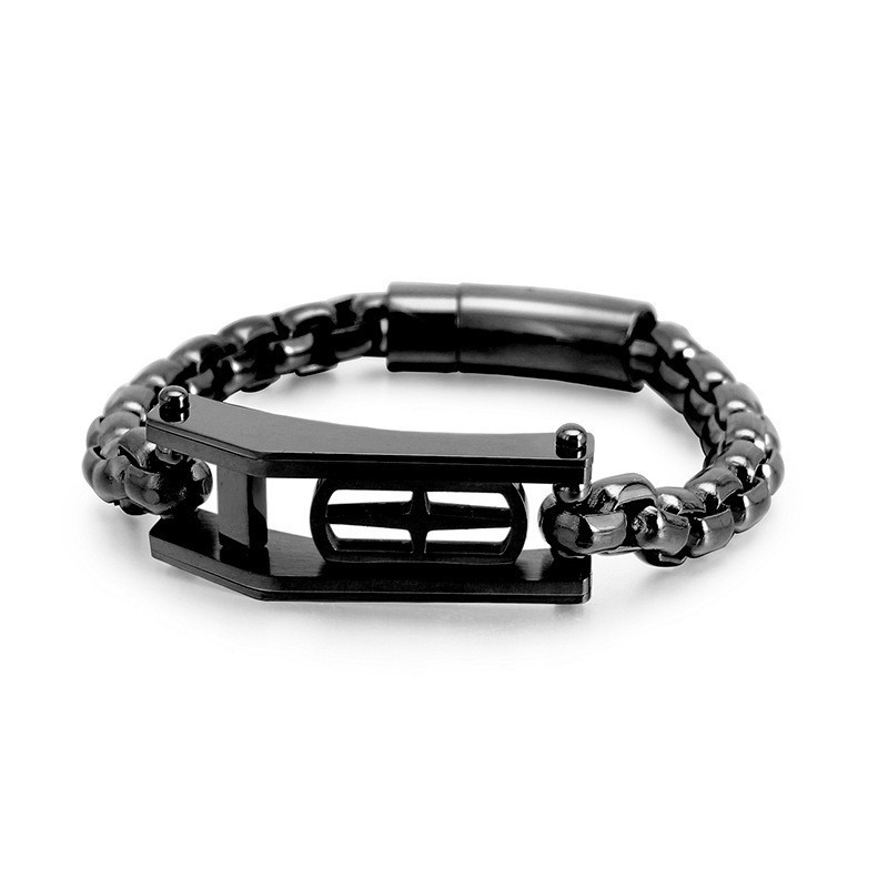Bracciale Da Uomo In Titanio Con Croce Quadrata Cava E Rock Hip-Hop Bracciale Da Uomo In Titanio Con Croce Quadrata Cava E Rock Hip-Hop
