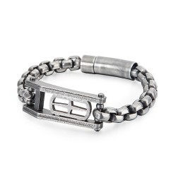 Bracciale Da Uomo In Titanio Con Croce Quadrata Cava