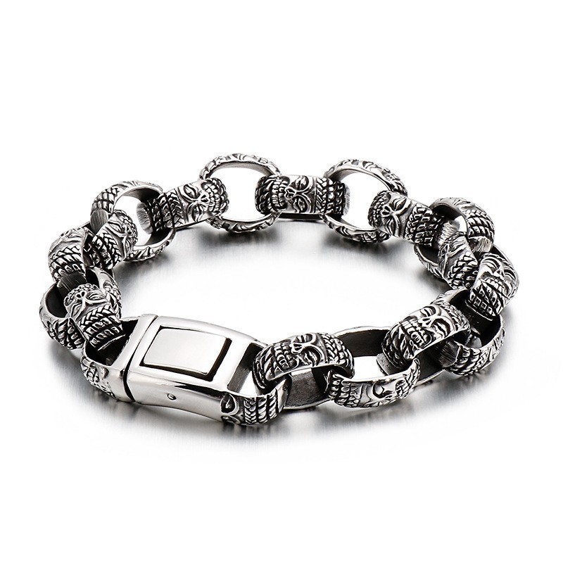 Bracciale In Titanio Con Testa Di Buddha Quadrata Per Uomo Bracciale In Titanio Con Testa Di Buddha Quadrata Per Uomo