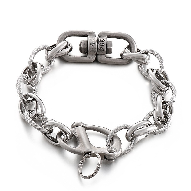 Braccialetti In Titanio Con Giunzioni "O-Word" Di Fashion Street Beat Per Uomo Braccialetti In Titanio Con Giunzioni "O-Word" Di Fashion Street Beat Per Uomo