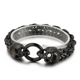Bracciale Da Uomo In Titanio Con Teschio, Stile Chic E Alla Moda