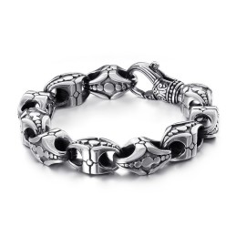 Bracciale In Titanio Traforato Con Croce Floreale Per Uomo