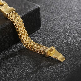 Bracciale Da Uomo In Titanio Street Cool Double Keel Gold