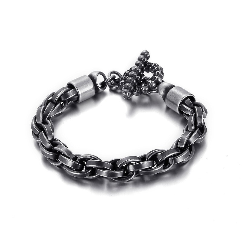 Bracciale In Titanio Con Chiusura A Teschio Alla Moda Per Uomo Bracciale In Titanio Con Chiusura A Teschio Alla Moda Per Uomo