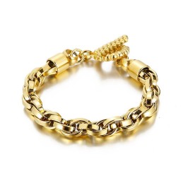 Bracciale In Titanio Con Chiusura A Teschio Alla Moda Per Uomo
