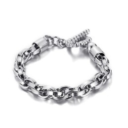 Bracciale In Titanio Con Chiusura A Teschio Alla Moda Per Uomo