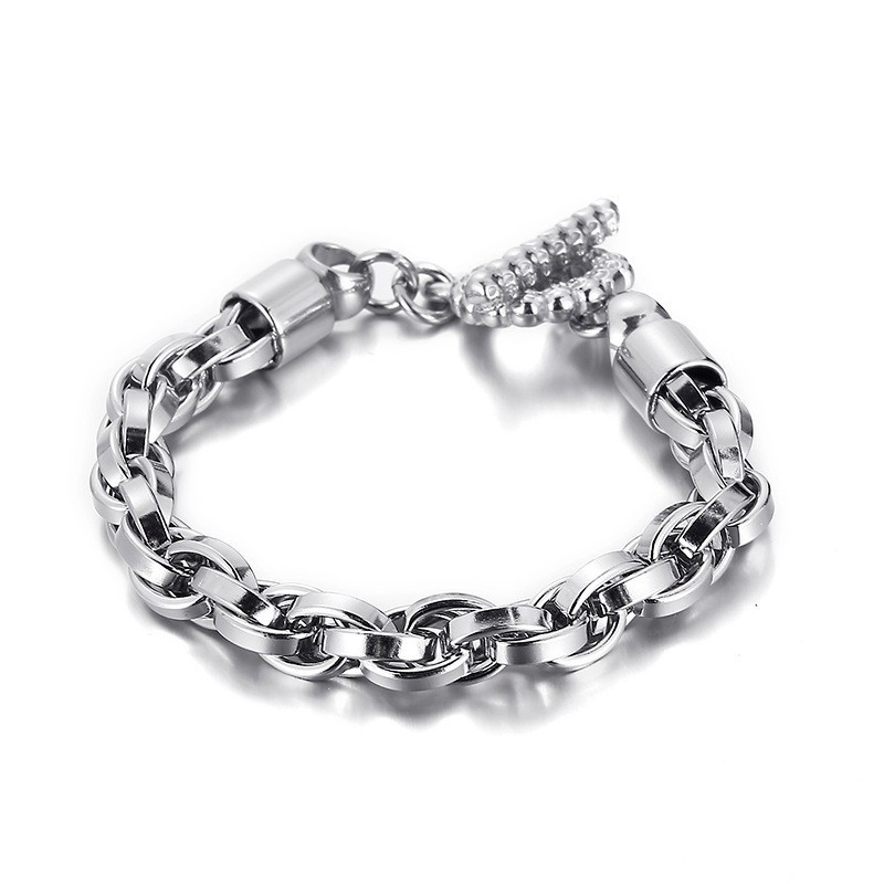 Bracciale In Titanio Con Chiusura A Teschio Alla Moda Per Uomo Bracciale In Titanio Con Chiusura A Teschio Alla Moda Per Uomo