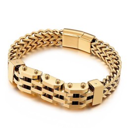 Bracciale In Titanio A Doppio Strato E Doppia Fila Per Uomo