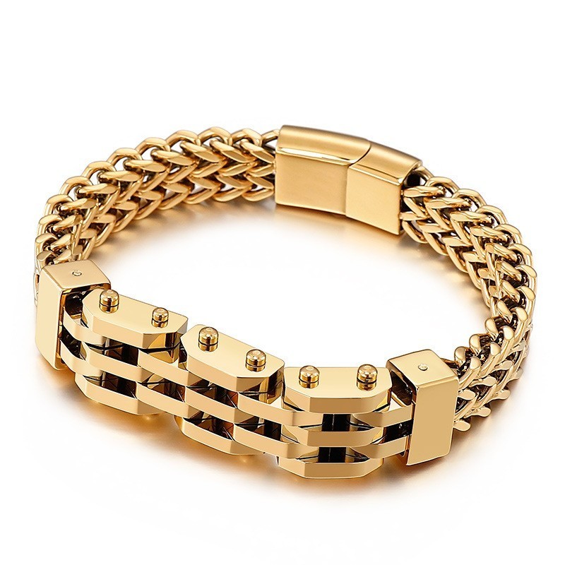 Bracciale In Titanio A Doppio Strato E Doppia Fila Per Uomo Bracciale In Titanio A Doppio Strato E Doppia Fila Per Uomo