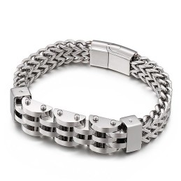 Bracciale In Titanio A Doppio Strato E Doppia Fila Per Uomo