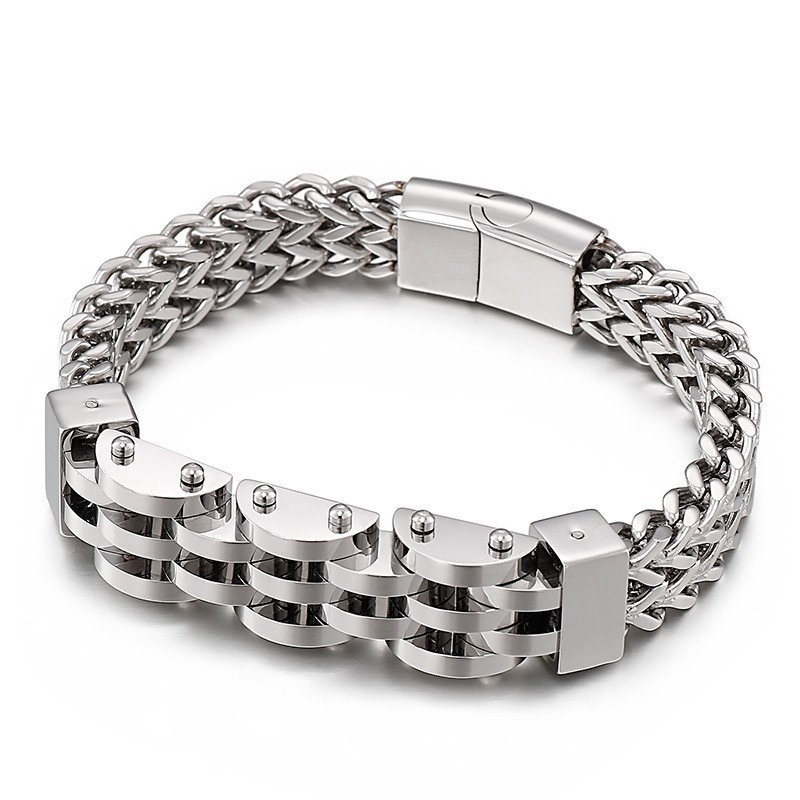 Bracciale In Titanio A Doppio Strato E Doppia Fila Per Uomo Bracciale In Titanio A Doppio Strato E Doppia Fila Per Uomo