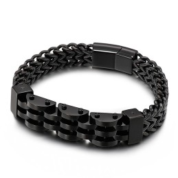 Bracciale In Titanio A Doppio Strato E Doppia Fila Per Uomo