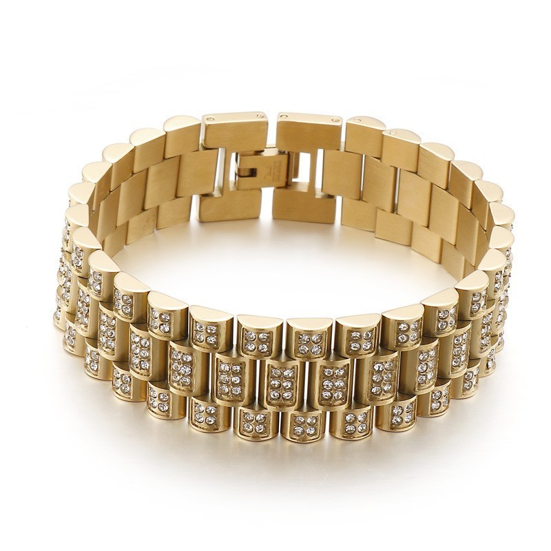 Bracciale Hip Hop In Titanio Da Uomo Con Diamanti Incastonati In Un Carro Armato Americano Hiphop Bracciale Hip Hop In Titanio Da Uomo Con Diamanti Incastonati In Un Carro Armato Americano Hiphop