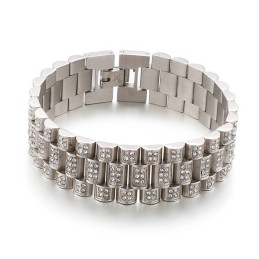 Bracciale Hip Hop In Titanio Da Uomo Con Diamanti E Canotta American Hiphop