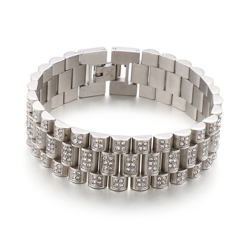 Bracciale Hip Hop In Titanio Da Uomo Con Diamanti E Canotta American Hiphop Bracciale Hip Hop In Titanio Da Uomo Con Diamanti E Canotta American Hiphop
